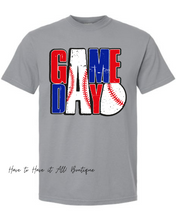 Load image into Gallery viewer, Blue &amp; Red Baseball Game Day Tee Preorder
