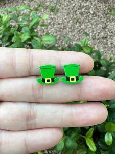 St. Patrick's Leprechaun Hat studs