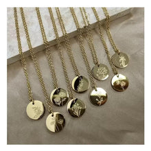 Load image into Gallery viewer, Gold Tone Birth Flower Necklace
