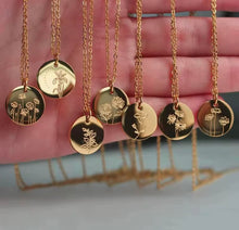 Load image into Gallery viewer, Gold Tone Birth Flower Necklace
