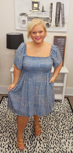 Vintage Vibe Blue Dress