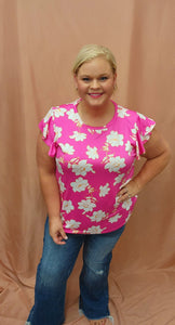 Soft Fushia Floral Top