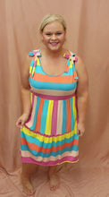 Load image into Gallery viewer, Fun Stripes Tie Sleeve Dress
