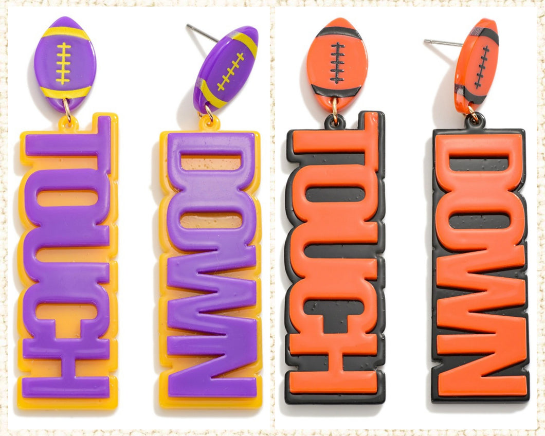 Touch Down' GameDay Football Drop Earrings