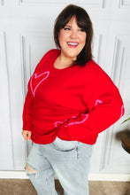 Load image into Gallery viewer, Make You Smile Red Heart Jacquard Oversized Sweater
