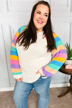 Load image into Gallery viewer, Just For You Rainbow Bubble Sleeve Terry Raglan Top
