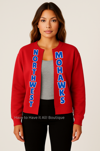 Northwest School Spirit Raw Sweatshirt Cardigan Preorder