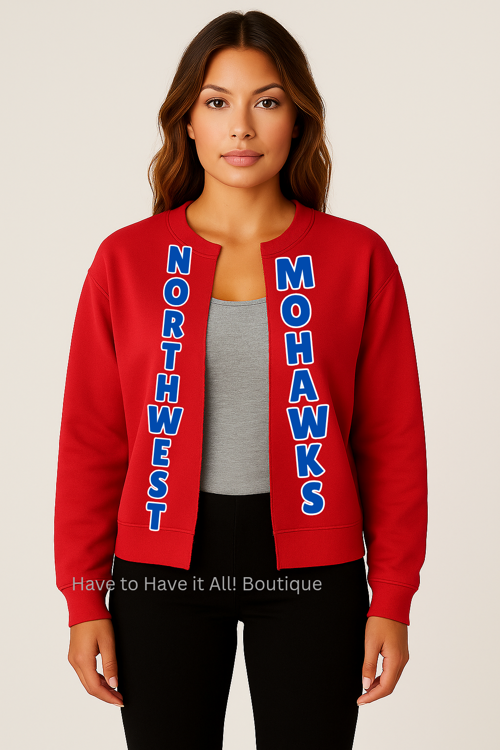 Northwest School Spirit Raw Sweatshirt Cardigan Preorder