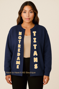 Notre Dame Raw Sweatshirt Cardigan Preorder