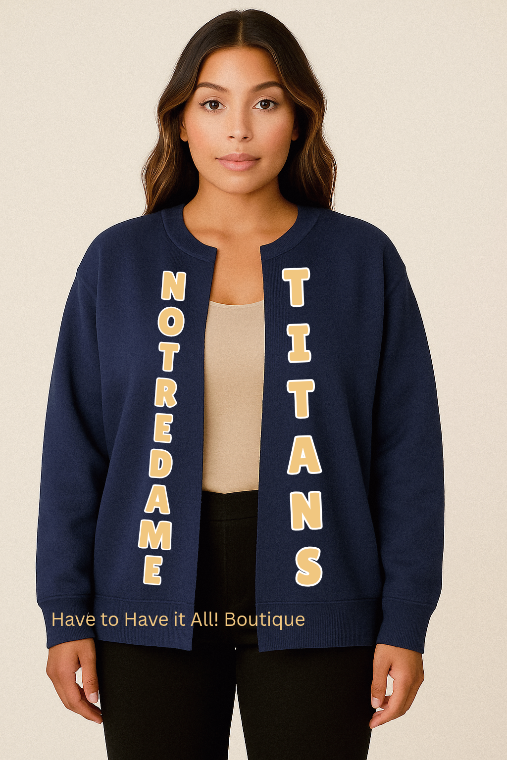 Notre Dame Raw Sweatshirt Cardigan Preorder