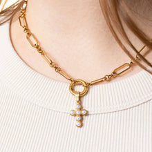 Load image into Gallery viewer, Pearl Cross Charm
