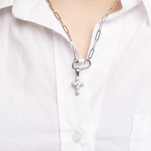Load image into Gallery viewer, Pearl Cross Charm

