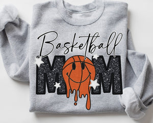 Faux Glitter Basketball Mom Sweatshirt Preorder