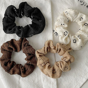 Neutral Smiley Scrunchie Set