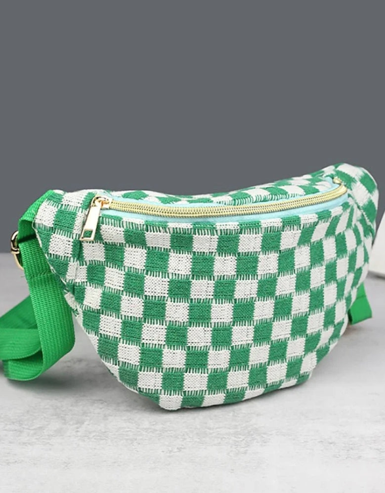 Green & White Checkered Bag