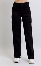 Load image into Gallery viewer, Judy Blue Black Cargo Wide Jean
