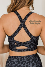 Load image into Gallery viewer, Charcoal Leopard Swim Top
