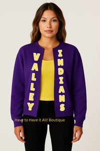 Valley School Spirit Raw Sweatshirt Cardigan Preorder