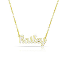 Load image into Gallery viewer, Water Resistant Custom Cursive Enamel Necklace

