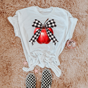 Checker Bow Apple Tee Preorder Arrives by JULY 21