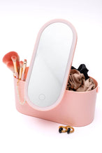 Load image into Gallery viewer, Portable Beauty Storage With LED Mirror: OS
