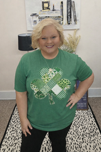 Load image into Gallery viewer, Faux Quilted Shamrock Tshirt

