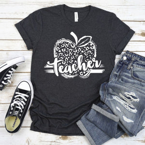 Leopard Apple Teacher Tee