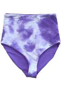 Neon Purple Tie Dye Reversible Swim Bottoms