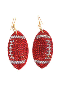 Blingy Red Football Earrings