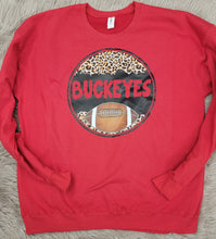 Load image into Gallery viewer, Buckeyes Leopard Circle Football Sweatshirt
