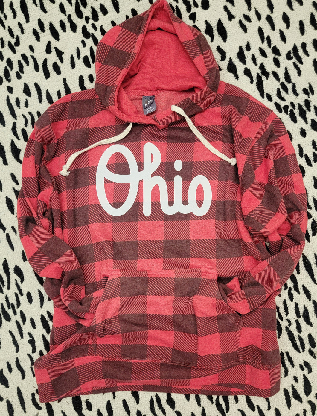 Red Plaid Ohio Hoodie Preorder