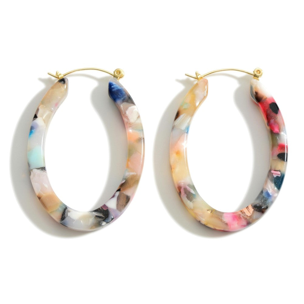 Multicolored Acrylic Oval Hoops