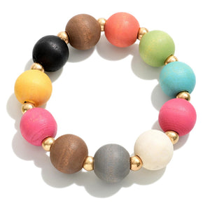 Woode Bead Bracelet- Multicolored