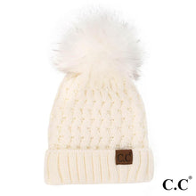 Load image into Gallery viewer, Cable Knit Pom Beanie
