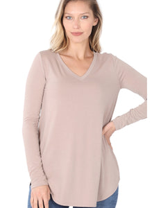 Long Sleeve Vneck Tee 2106