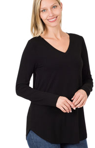 Long Sleeve Vneck Tee 2106