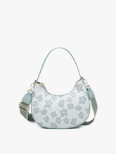 Load image into Gallery viewer, EH2457 Donnatella Floral Half-Moon Satchel/Crossbody: Sage
